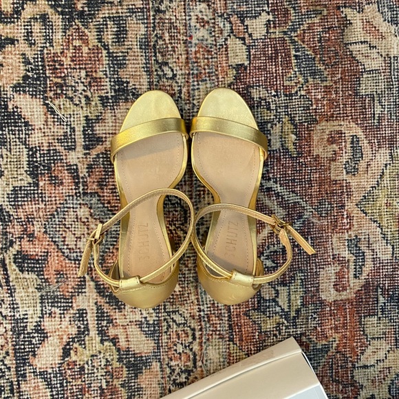 Schutz Cady Lee Block Metallic Leather Sandal - Picture 7 of 10